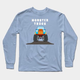 illustration of monster truck with cartoon style. Long Sleeve T-Shirt